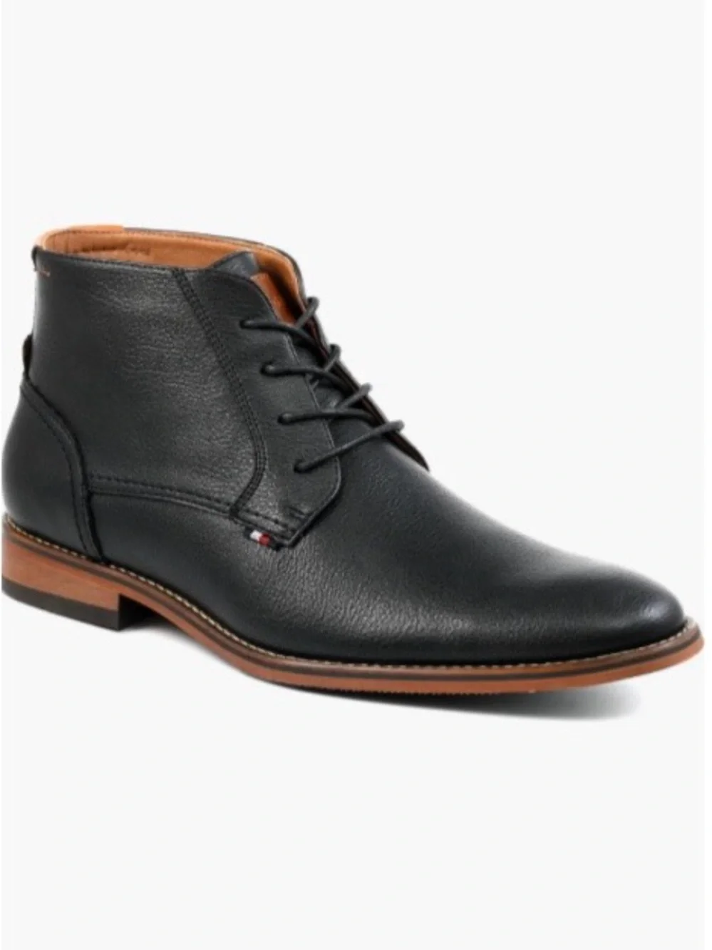 Tommy Hilfiger Black Chukka Boot with Brown Sole Trim Size 9